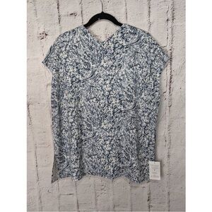 NWT MM LAFLEUR Townsend Top in Indigo Marble. Women’s Size L
